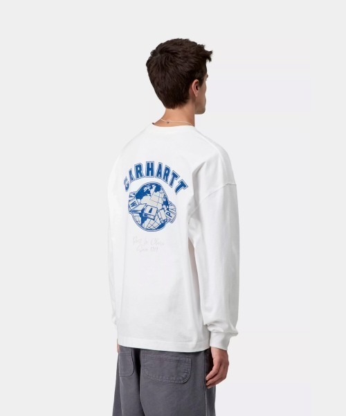 Carhartt WIP(カーハートダブリューアイピー)の「Carhartt WIP L/S WORLD CLASS T-SHIRT(カーハートワークインプログレス ロングスリーブ ワールドクラス Tシャツ)(Tシャツ/カットソー・メンズ・グリーン系/ホワイト系・SMALL/MEDIUM/LARGE/X-LARGE)」の6枚目の写真