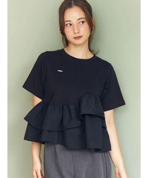 CALNAMUR(カルナムール)の「フリルヘムティアードTシャツ(Tシャツ/カットソー・レディース・ブラウン/ブラック/グレー・FREE)」の11枚目の写真