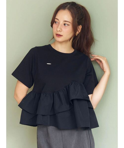 CALNAMUR(カルナムール)の「フリルヘムティアードTシャツ(Tシャツ/カットソー・レディース・ブラウン/ブラック/グレー・FREE)」の12枚目の写真