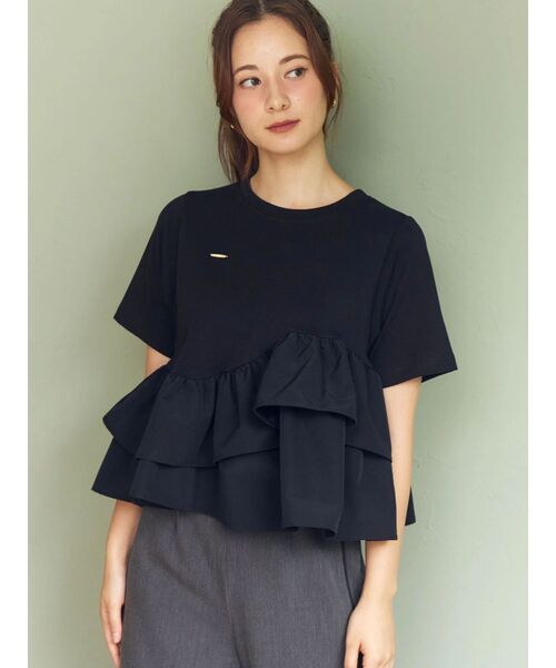 CALNAMUR(カルナムール)の「フリルヘムティアードTシャツ(Tシャツ/カットソー・レディース・ブラウン/ブラック/グレー・FREE)」の13枚目の写真