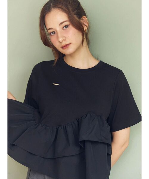CALNAMUR(カルナムール)の「フリルヘムティアードTシャツ(Tシャツ/カットソー・レディース・ブラウン/ブラック/グレー・FREE)」の15枚目の写真