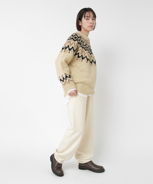 RNA-N（アールエヌエーエヌ）の「K2737 スラブヤーンノルディックプルオーバー（ニット/セーター・レディース・ベージュ/ブラウン/チャコールグレー・FREE）」の9枚目の写真