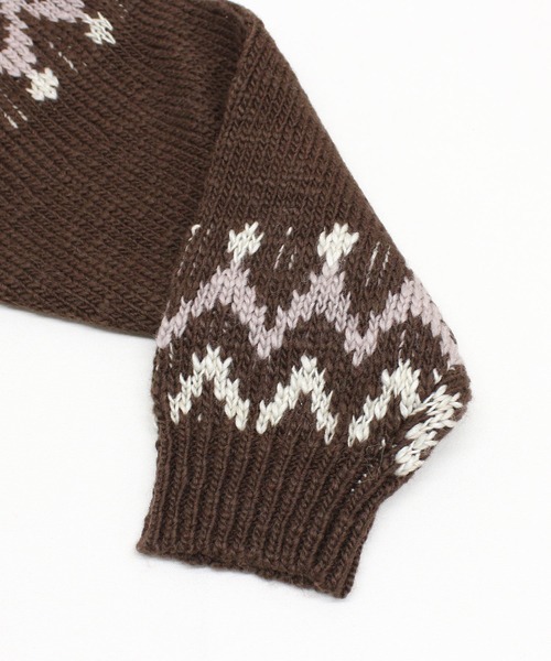 RNA-N（アールエヌエーエヌ）の「K2737 スラブヤーンノルディックプルオーバー（ニット/セーター・レディース・ベージュ/ブラウン/チャコールグレー・FREE）」の12枚目の写真