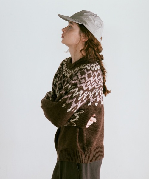 RNA-N（アールエヌエーエヌ）の「K2737 スラブヤーンノルディックプルオーバー（ニット/セーター・レディース・ベージュ/ブラウン/チャコールグレー・FREE）」の22枚目の写真