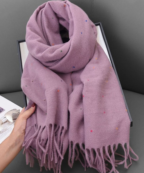 セール】ミニドット柄フリンジストール（ストール/ショール）｜Girly