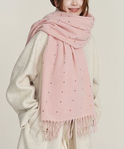 セール】ミニドット柄フリンジストール（ストール/ショール）｜Girly