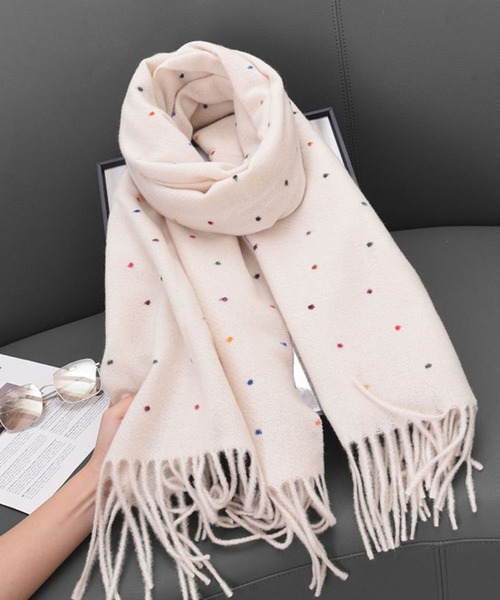 ミニドット柄フリンジストール（ストール/ショール）｜Girly Doll