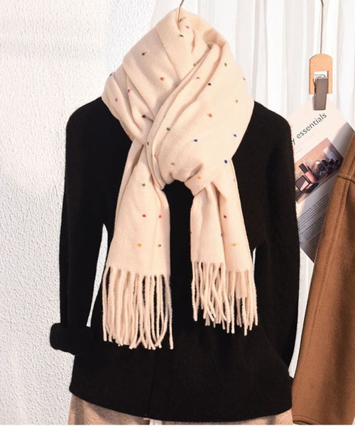 セール】ミニドット柄フリンジストール（ストール/ショール）｜Girly