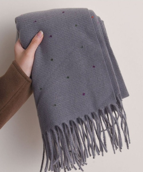 セール】ミニドット柄フリンジストール（ストール/ショール）｜Girly
