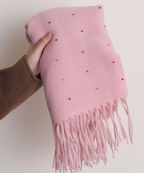 セール】ミニドット柄フリンジストール（ストール/ショール）｜Girly