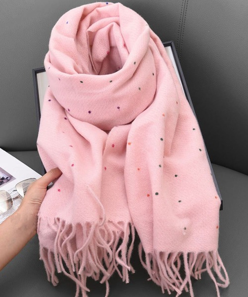 セール】ミニドット柄フリンジストール（ストール/ショール）｜Girly