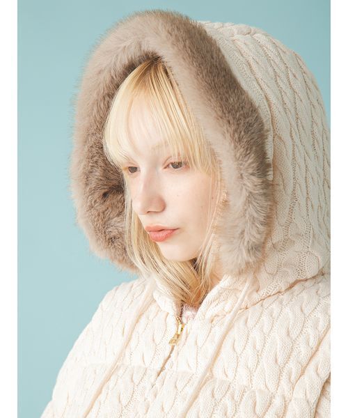 palinkA パリンカ キルティングファーボアリバーシブルコート FURFUR