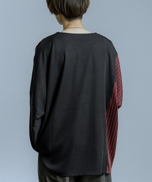 Crownor(クラウノアー)の「配色切り替え ドルマン 長袖Tシャツ(Tシャツ/カットソー・メンズ・ブラック/ネイビー/ベージュ・MEDIUM/LARGE)」の18枚目の写真