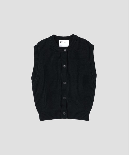 MHL.（エムエイチエル）の「BRITISH WOOL KNITWEAR（カーディガン/ボレロ・レディース・ベージュ系その他2/ブラック・2）」の4枚目の写真