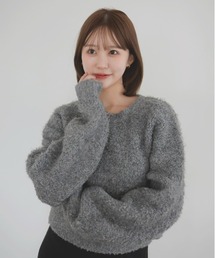 ニット/セーター（グレー/灰色系・ショート丈）ファッション通販