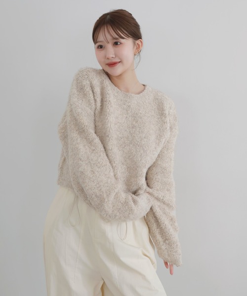 LIAN(リアン)の「【ayu×LIAN】ボリュームミックスニット(ニット/セーター・レディース・チャコールグレー/アイボリー/ピンク・FREE)」の11枚目の写真