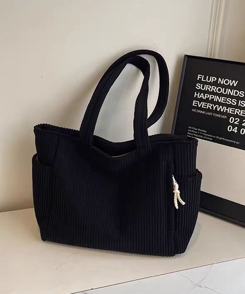 Mignonjour(ミニョンジュール)の「Mignonjour/コーデュロイトートバッグ M2849(トートバッグ・レディース・イエロー/ホワイト/ブラック/カーキ・FREE)」の4枚目の写真