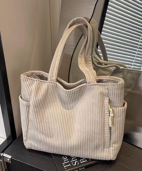 Mignonjour(ミニョンジュール)の「Mignonjour/コーデュロイトートバッグ M2849(トートバッグ・レディース・イエロー/ホワイト/ブラック/カーキ・FREE)」の5枚目の写真