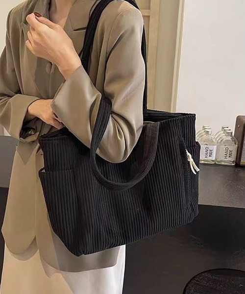 Mignonjour(ミニョンジュール)の「Mignonjour/コーデュロイトートバッグ M2849(トートバッグ・レディース・イエロー/ホワイト/ブラック/カーキ・FREE)」の11枚目の写真