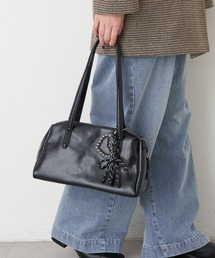 CIAOPANIC TYPY | 【ペットボトル収納可能】ハートスタッズチャーム付きボストンBAG(トートバッグ)