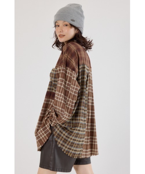 RODEO CROWNS WIDE BOWL(ロデオクラウンズワイドボウル)の「パッチワークチェックシャツ(シャツ/ブラウス・レディース・ブラウン系その他/マルチ/ブラック系その他・FREE)」の15枚目の写真