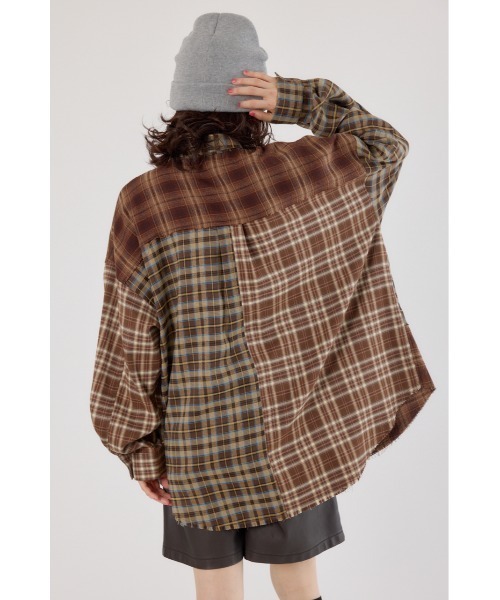RODEO CROWNS WIDE BOWL(ロデオクラウンズワイドボウル)の「パッチワークチェックシャツ(シャツ/ブラウス・レディース・ブラウン系その他/マルチ/ブラック系その他・FREE)」の16枚目の写真