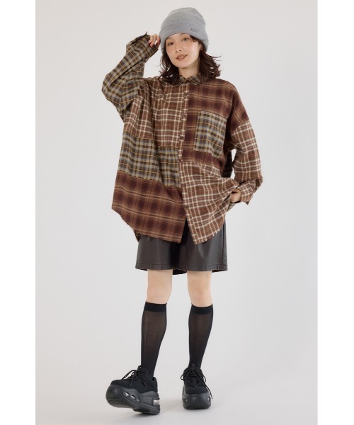 RODEO CROWNS WIDE BOWL(ロデオクラウンズワイドボウル)の「パッチワークチェックシャツ(シャツ/ブラウス・レディース・ブラウン系その他/マルチ/ブラック系その他・FREE)」の17枚目の写真