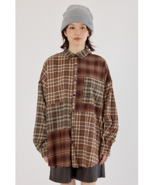 RODEO CROWNS WIDE BOWL(ロデオクラウンズワイドボウル)の「パッチワークチェックシャツ(シャツ/ブラウス・レディース・ブラウン系その他/マルチ/ブラック系その他・FREE)」の19枚目の写真