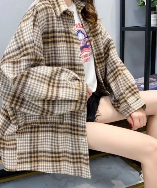 SallyLunn（サリーラン）の「チェックシャツアウター（その他アウター・レディース・レッド/ピンク/ベージュ/ブラック/グレー・L/M）」の10枚目の写真