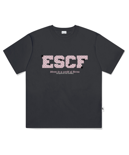 ESCAPEFROM(エスケープフロム)の「ドットスターブloomプリントオーバーサイズ半袖Tシャツチャコール(Tシャツ/カットソー・レディース・その他・SMALL/MEDIUM/LARGE)」の2枚目の写真