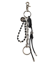 BEADS CHAIN KEYRING - BLACK