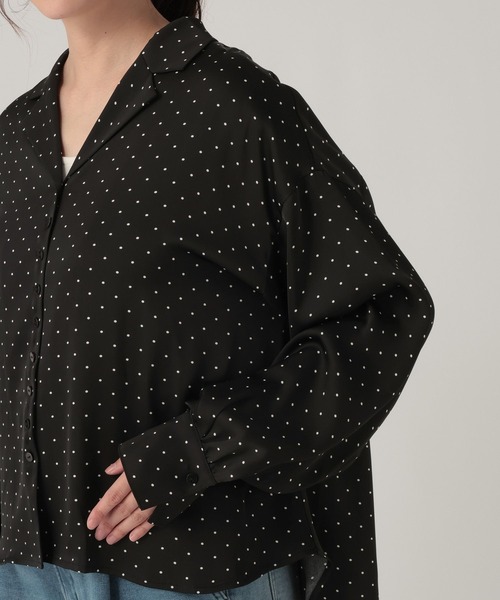 Elura(エルーラ)の「ドットサテン開襟ブラウス/625558(シャツ/ブラウス・レディース・ブラック/ダークブラウン・FREE)」の14枚目の写真
