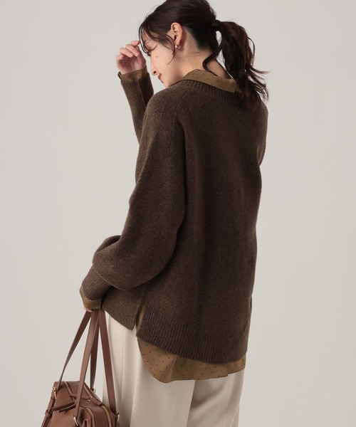 Elura(エルーラ)の「ドットサテン開襟ブラウス/625558(シャツ/ブラウス・レディース・ブラック/ダークブラウン・FREE)」の6枚目の写真