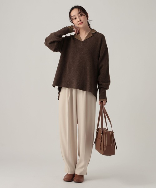 Elura(エルーラ)の「ドットサテン開襟ブラウス/625558(シャツ/ブラウス・レディース・ブラック/ダークブラウン・FREE)」の7枚目の写真