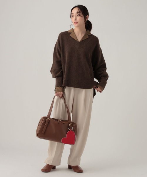 Elura(エルーラ)の「ドットサテン開襟ブラウス/625558(シャツ/ブラウス・レディース・ブラック/ダークブラウン・FREE)」の8枚目の写真