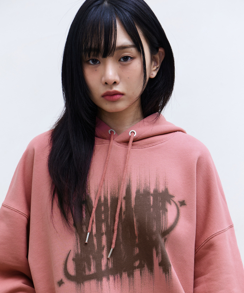 F.ILLUMINATE(フィルミネイト)の「オプティカルグラフィックフードパーカー-ダスティピンク(パーカー・メンズ・その他・SMALL/MEDIUM/LARGE)」の3枚目の写真