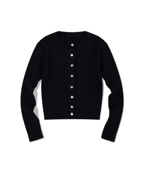 MOAA(モア)の「ケーブルボタンアップカーディガン(BLACK)(カーディガン/ボレロ・レディース・その他・SMALL/MEDIUM)」の2枚目の写真