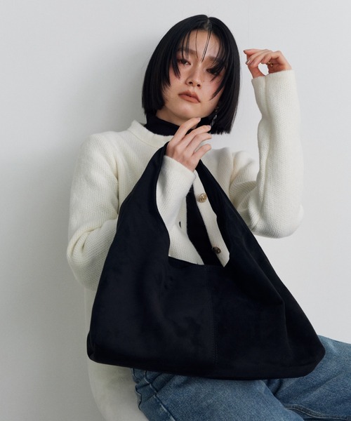 Shelly island（シェリーアイランド）の「エコスウェードショルダーバッグ（ショルダーバッグ・レディース・ブラウン/ブラック・FREE）」の15枚目の写真