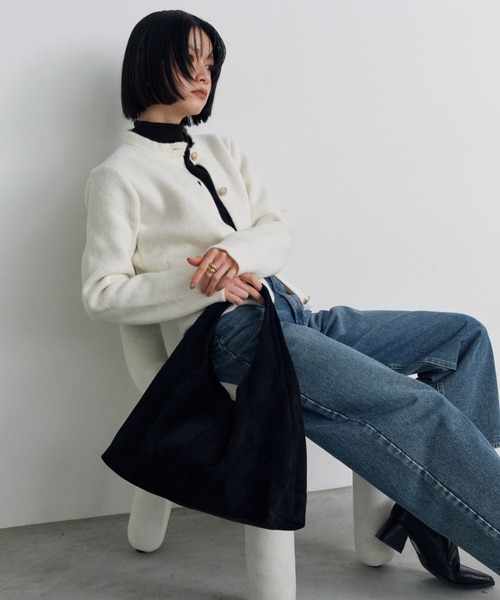 Shelly island（シェリーアイランド）の「エコスウェードショルダーバッグ（ショルダーバッグ・レディース・ブラウン/ブラック・FREE）」の16枚目の写真