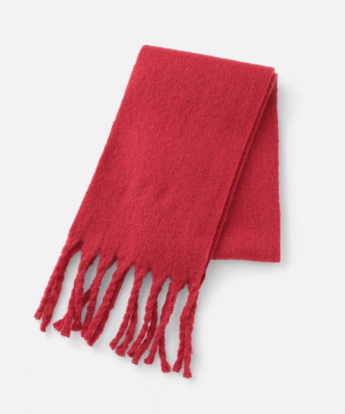 Honeys（ハニーズ）の「太フリンジマフラー・無地（マフラー・レディース・ブラウン/レッド/アイボリー/ライトピンク/ブルー・FREE）」の21枚目の写真