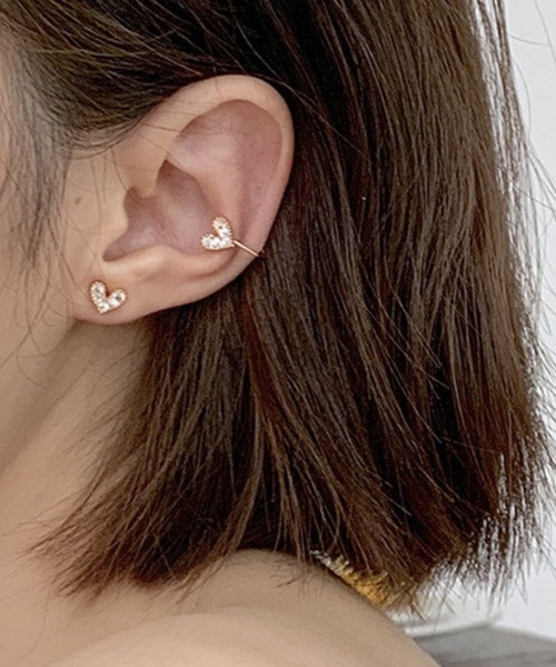 yu-ka（ユーカ）の「YU-KA:ハートミニイヤリング Heart mini earring（イヤリング・レディース・ゴールド/シルバー・FREE）」の4枚目の写真