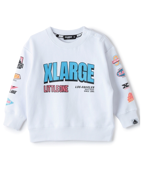 XLARGE KIDS（エクストララージキッズ）の「マルチロゴトレーナー（スウェット・キッズ・ブルー/ブラック/ホワイト・120cm/140cm/130cm/100cm/110cm/90cm）」の2枚目の写真