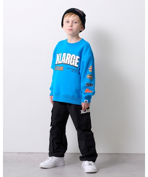 XLARGE KIDS（エクストララージキッズ）の「マルチロゴトレーナー（スウェット・キッズ・ブルー/ブラック/ホワイト・120cm/140cm/130cm/100cm/110cm/90cm）」の4枚目の写真