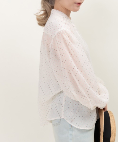Dot&Stripes CHILD WOMAN(ドットアンドストライプス チャイルドウーマン)の「☆シアードットプリント ボウタイブラウス(シャツ/ブラウス・レディース・アイボリー/ブラック・FREE)」の17枚目の写真