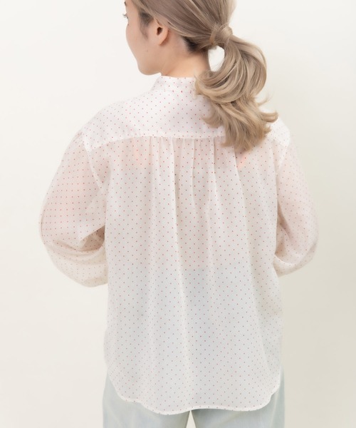 Dot&Stripes CHILD WOMAN(ドットアンドストライプス チャイルドウーマン)の「☆シアードットプリント ボウタイブラウス(シャツ/ブラウス・レディース・アイボリー/ブラック・FREE)」の18枚目の写真