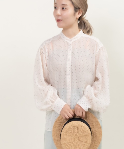 Dot&Stripes CHILD WOMAN(ドットアンドストライプス チャイルドウーマン)の「☆シアードットプリント ボウタイブラウス(シャツ/ブラウス・レディース・アイボリー/ブラック・FREE)」の16枚目の写真