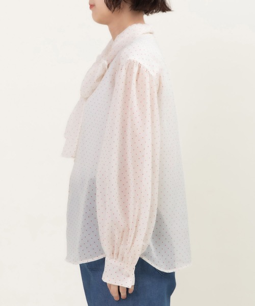 Dot&Stripes CHILD WOMAN(ドットアンドストライプス チャイルドウーマン)の「☆シアードットプリント ボウタイブラウス(シャツ/ブラウス・レディース・アイボリー/ブラック・FREE)」の21枚目の写真