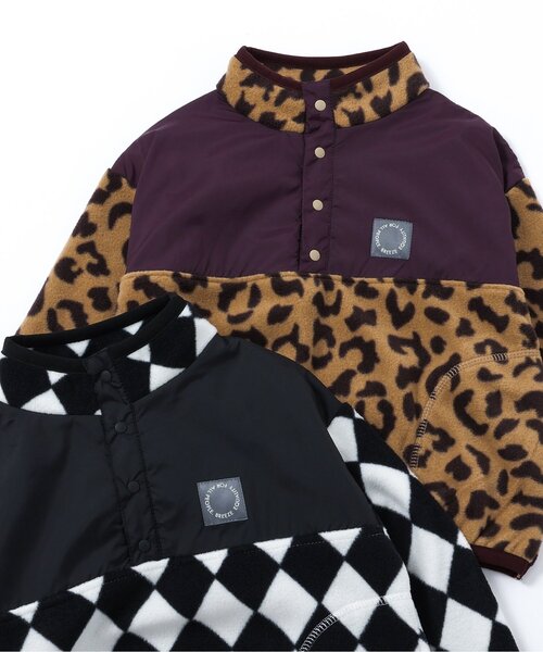 BREEZE（ブリーズ）の「【セットアップ可】総柄フリーススナッププルオーバー_ジュニア対応（スウェット・キッズ・ブラック/ベージュ・90/100/110/120/130/140/150）」の10枚目の写真