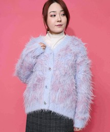 iS ScoLar（イズスカラー）の「553275：マーブル模様シャギーニットカーディガン（カーディガン/ボレロ）」