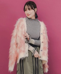 iS ScoLar（イズスカラー）の「553275：マーブル模様シャギーニットカーディガン（カーディガン/ボレロ）」